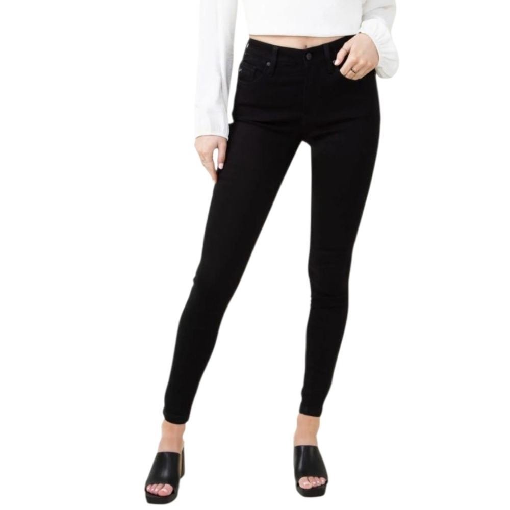 Kancan Black Super Skinny Ankle Jean Pants